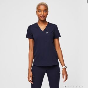 Figs Navy Blue Catarina One-Pocket Scrub Top Size Small